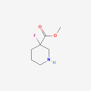 molecular formula C7H12FNO2 B13516773 Methyl 3-fluoropiperidine-3-carboxylate 