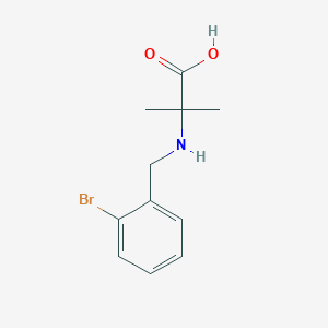 molecular formula C11H14BrNO2 B13516776 2-((2-Bromobenzyl)amino)-2-methylpropanoic acid 