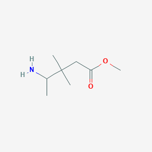 molecular formula C8H17NO2 B13516788 Methyl 4-amino-3,3-dimethylpentanoate 