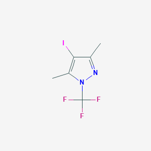 molecular formula C6H6F3IN2 B13516813 4-iodo-3,5-dimethyl-1-(trifluoromethyl)-1H-pyrazole 