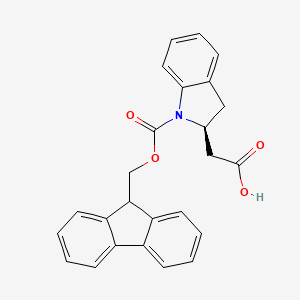 molecular formula C25H21NO4 B13516881 2-[(2S)-1-{[(9H-fluoren-9-yl)methoxy]carbonyl}-2,3-dihydro-1H-indol-2-yl]aceticacid 