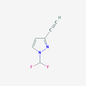 molecular formula C6H4F2N2 B13516949 1-(Difluoromethyl)-3-ethynyl-1H-pyrazole 