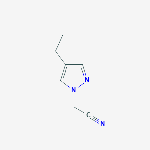 molecular formula C7H9N3 B13516955 2-(4-ethyl-1H-pyrazol-1-yl)acetonitrile 