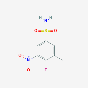 molecular formula C7H7FN2O4S B13516967 4-Fluoro-3-methyl-5-nitrobenzenesulfonamide 