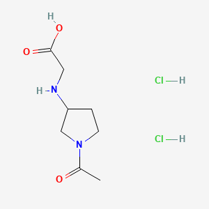 molecular formula C8H16Cl2N2O3 B13516991 2-[(1-Acetylpyrrolidin-3-yl)amino]acetic acid dihydrochloride 