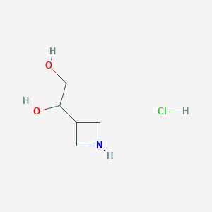 molecular formula C5H12ClNO2 B13517044 1-(Azetidin-3-yl)ethane-1,2-diol hydrochloride 