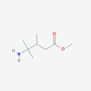 molecular formula C8H17NO2 B13517064 Methyl 4-amino-3,4-dimethylpentanoate 