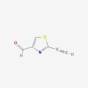 molecular formula C6H3NOS B13517069 2-Ethynyl-1,3-thiazole-4-carbaldehyde 