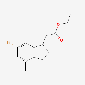 ethyl 2-(6-bromo-4-methyl-2,3-dihydro-1H-inden-1-yl)acetate