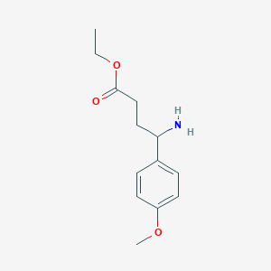 molecular formula C13H19NO3 B13517115 Ethyl 4-amino-4-(4-methoxyphenyl)butanoate 