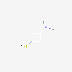 molecular formula C6H13NS B13517120 N-methyl-3-(methylsulfanyl)cyclobutan-1-amine 