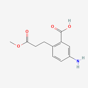 molecular formula C11H13NO4 B13517126 5-Amino-2-(3-methoxy-3-oxopropyl)benzoicacid 