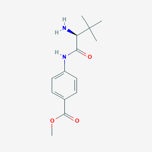 molecular formula C14H20N2O3 B13517127 Methyl (S)-4-(2-amino-3,3-dimethylbutanamido)benzoate 