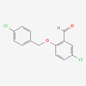 molecular formula C14H10Cl2O2 B1351713 5-氯-2-[(4-氯苄基)氧基]苯甲醛 CAS No. 590360-27-3