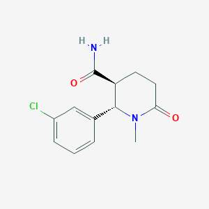 molecular formula C13H15ClN2O2 B13517177 (2S,3S)-2-(3-chlorophenyl)-1-methyl-6-oxopiperidine-3-carboxamide 