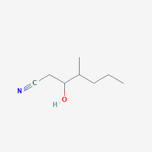 molecular formula C8H15NO B13517192 3-Hydroxy-4-methylheptanenitrile 