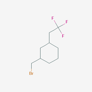 molecular formula C9H14BrF3 B13517193 1-(bromomethyl)-3-(2,2,2-trifluoroethyl)cyclohexane,Mixtureofdiastereomers 