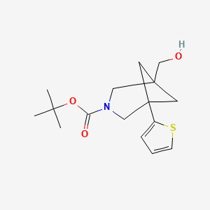 molecular formula C16H23NO3S B13517198 Tert-butyl 1-(hydroxymethyl)-5-(2-thienyl)-3-azabicyclo[3.1.1]heptane-3-carboxylate 