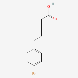 molecular formula C13H17BrO2 B13517206 5-(4-Bromophenyl)-3,3-dimethylpentanoic acid 