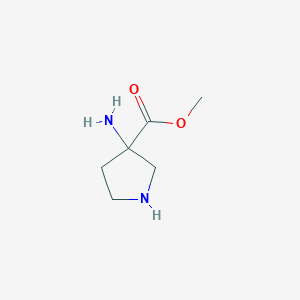 molecular formula C6H12N2O2 B13517242 Methyl 3-aminopyrrolidine-3-carboxylate 