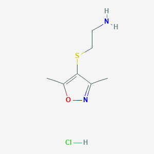 molecular formula C7H13ClN2OS B13517245 2-[(3,5-Dimethyl-1,2-oxazol-4-yl)sulfanyl]ethan-1-amine hydrochloride 