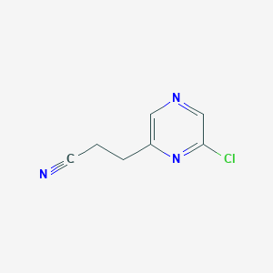 molecular formula C7H6ClN3 B13517253 2-Pyrazinepropanenitrile, 6-chloro- CAS No. 1260879-38-6