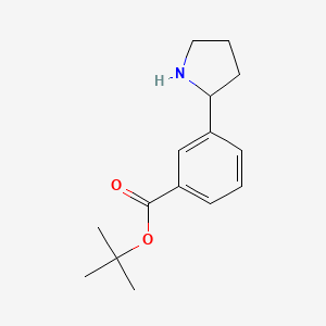 molecular formula C15H21NO2 B13517259 Tert-butyl 3-pyrrolidin-2-ylbenzoate 