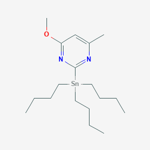 molecular formula C18H34N2OSn B13517282 4-Methoxy-6-methyl-2-(tributylstannyl)pyrimidine 