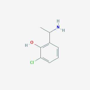 molecular formula C8H10ClNO B13517286 2-(1-Aminoethyl)-6-chlorophenol 