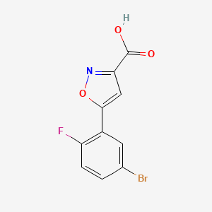 molecular formula C10H5BrFNO3 B13517326 5-(5-Bromo-2-fluorophenyl)isoxazole-3-carboxylic Acid 