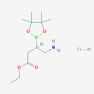 molecular formula C12H25BClNO4 B13517375 Ethyl 4-amino-3-(4,4,5,5-tetramethyl-1,3,2-dioxaborolan-2-yl)butanoate hydrochloride 