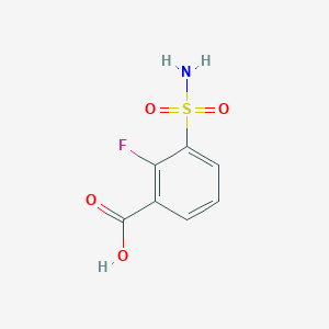 molecular formula C7H6FNO4S B13517408 2-Fluoro-3-sulfamoylbenzoic acid 