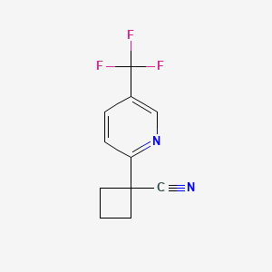 molecular formula C11H9F3N2 B13517422 1-(5-(Trifluoromethyl)pyridin-2-yl)cyclobutane-1-carbonitrile 