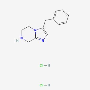 molecular formula C13H17Cl2N3 B13517475 3-benzyl-5H,6H,7H,8H-imidazo[1,2-a]pyrazine dihydrochloride 