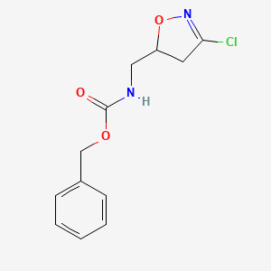 molecular formula C12H13ClN2O3 B13517517 Carbamic acid, [(3-chloro-4,5-dihydro-5-isoxazolyl)methyl]-, phenylmethyl ester CAS No. 115328-86-4