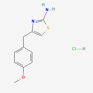 molecular formula C11H13ClN2OS B13517543 4-[(4-Methoxyphenyl)methyl]-1,3-thiazol-2-aminehydrochloride 