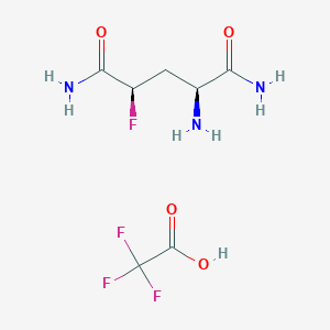 molecular formula C7H11F4N3O4 B13517573 (2S,4R)-2-amino-4-fluoropentanediamide, trifluoroacetic acid 