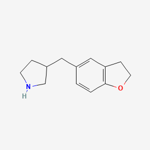 molecular formula C13H17NO B13517580 3-((2,3-Dihydrobenzofuran-5-yl)methyl)pyrrolidine 