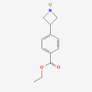 molecular formula C12H15NO2 B13517594 Ethyl 4-(azetidin-3-yl)benzoate 