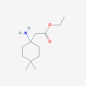 molecular formula C12H23NO2 B13517622 Ethyl 2-(1-amino-4,4-dimethylcyclohexyl)acetate 