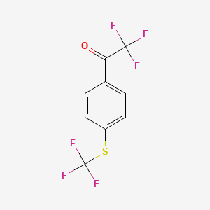 molecular formula C9H4F6OS B13517691 2,2,2-Trifluoro-1-(4-trifluoromethylsulfanyl-phenyl)-ethanone 