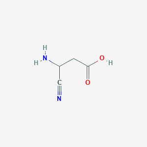 molecular formula C4H6N2O2 B13517701 3-Amino-3-cyanopropanoic acid 