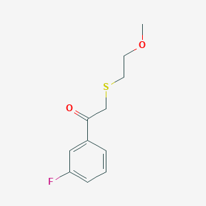 1-(3-Fluorophenyl)-2-((2-methoxyethyl)thio)ethan-1-one