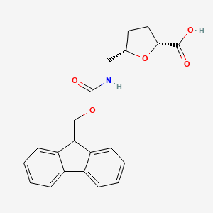 molecular formula C21H21NO5 B13517719 (2R,5S)-5-(((((9H-Fluoren-9-yl)methoxy)carbonyl)amino)methyl)tetrahydrofuran-2-carboxylic acid 