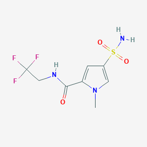 molecular formula C8H10F3N3O3S B13517787 1-methyl-4-sulfamoyl-N-(2,2,2-trifluoroethyl)-1H-pyrrole-2-carboxamide 