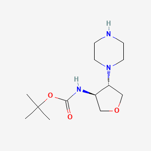 rac-tert-butyl N-[(3R,4R)-4-(piperazin-1-yl)oxolan-3-yl]carbamate