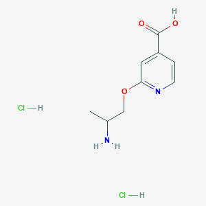 molecular formula C9H14Cl2N2O3 B13517842 2-(2-Aminopropoxy)pyridine-4-carboxylic acid dihydrochloride 