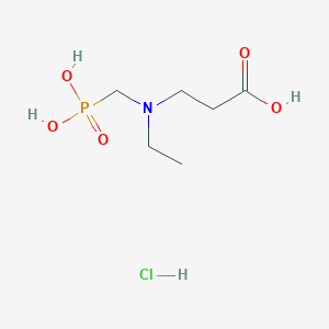 molecular formula C6H15ClNO5P B13517845 3-[Ethyl(phosphonomethyl)amino]propanoic acid hydrochloride 