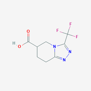 molecular formula C8H8F3N3O2 B13517856 3-(trifluoromethyl)-5H,6H,7H,8H-[1,2,4]triazolo[4,3-a]pyridine-6-carboxylicacid 