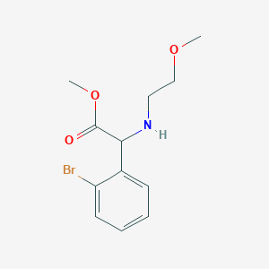 molecular formula C12H16BrNO3 B13517869 Methyl 2-(2-bromophenyl)-2-((2-methoxyethyl)amino)acetate 